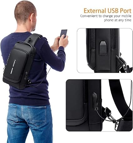 Bolso Carriel Antirrobo con Puerto USB Externo