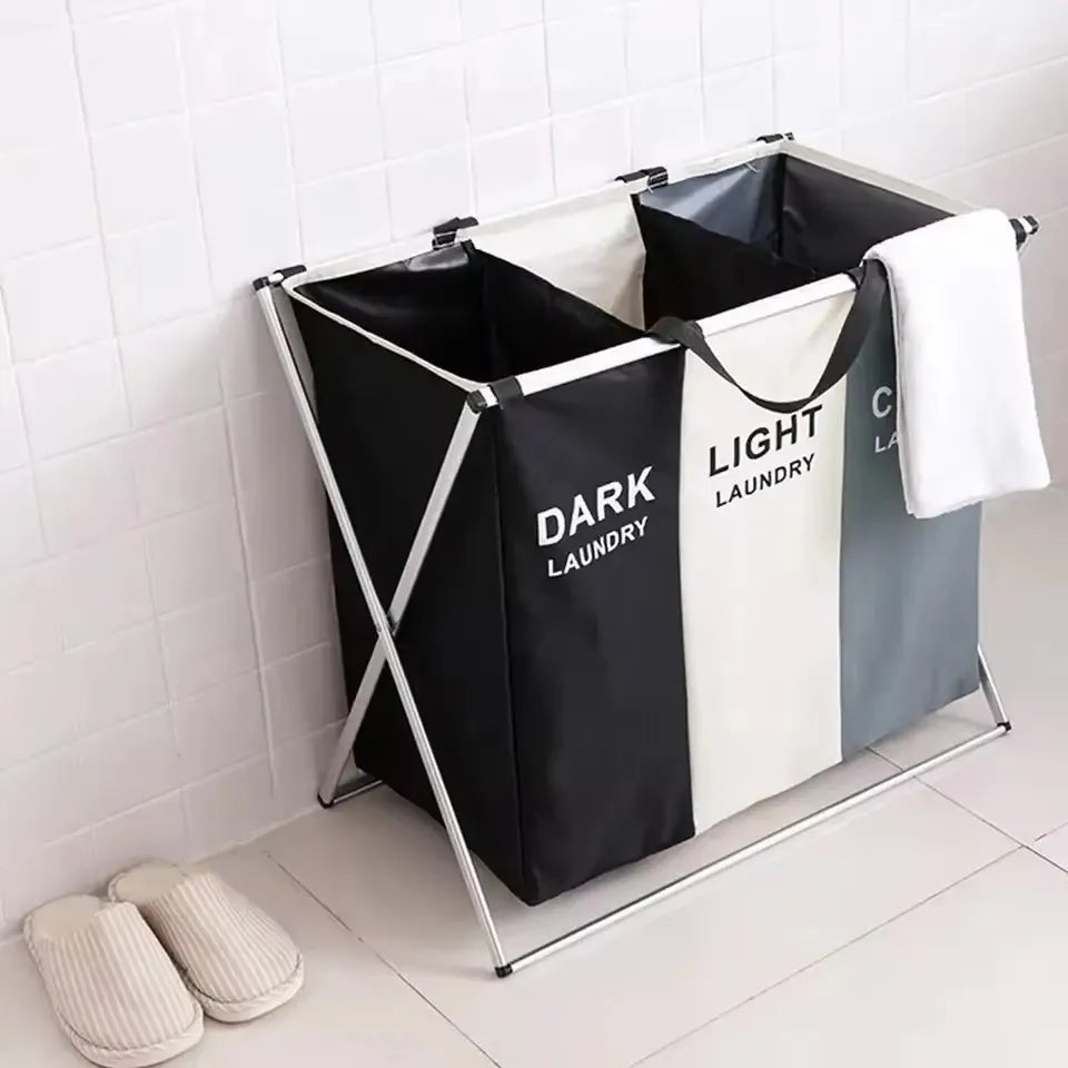 Cesto Triple Para Ropa - Aluminio